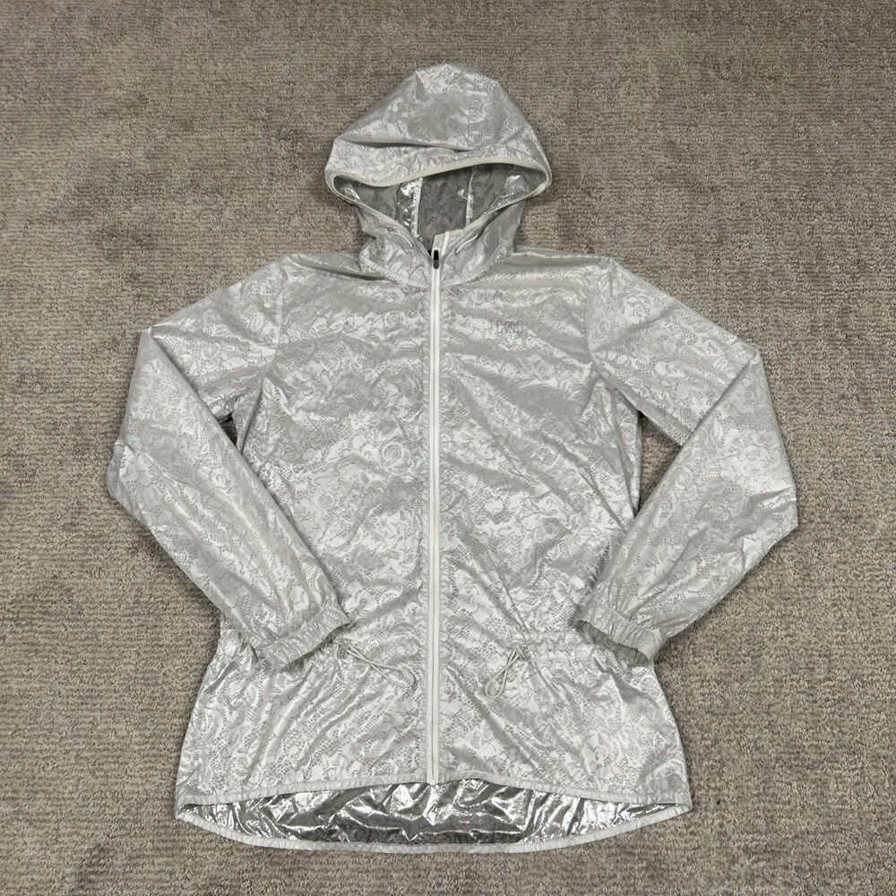 Helly Hansen Jacket Womens Small White Lace Print Hiking Lightweight Hooded